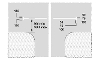 A diagram showing the minimum and maximum distances needed for access protection markings in front of a driveway.