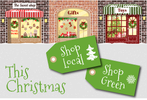 Shop Local, Shop Green graphic