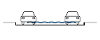 A diagram showing a cross section of a road with the water level above the road surface.