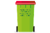 The red topped recycling bin.