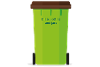 The brown top recycling bin.