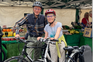 The Chairman and his consort, Councillor Martha Vickers attending Newbury market.