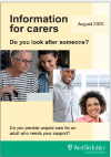 A screenshot of the cover of the 'information for carers' booklet.