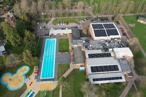 2026 - Aerial view of solar panels on Northcroft Lido